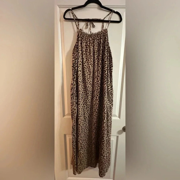 Anthropologie Sundry Leopard Midi Cotton Lined Dress Size 3 / Large - Picture 9 of 13